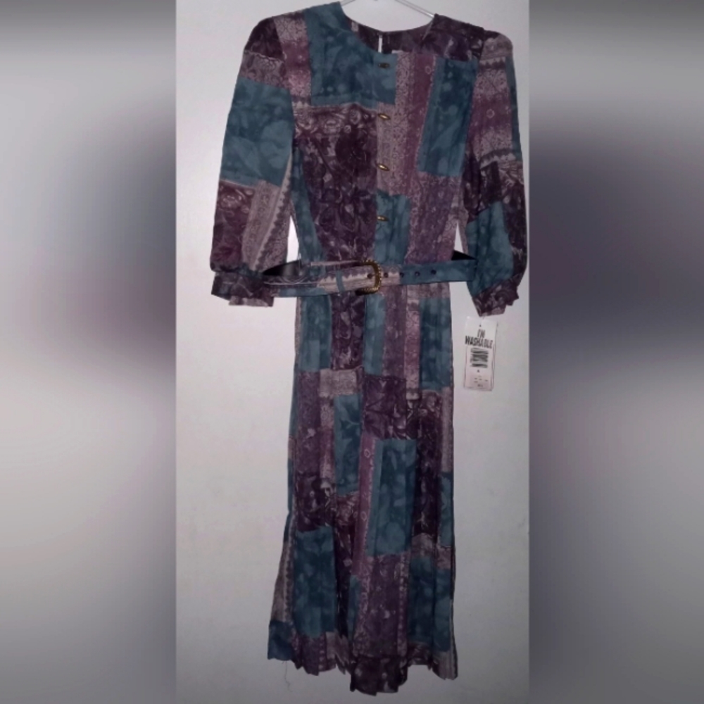Vintage LADY CAROL PETITES Of New York Multi-Colored Floral Print Dress Size 6 